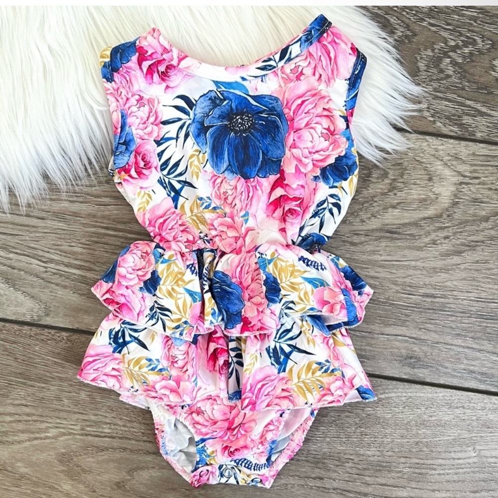 New Boutique Girls Floral Romper